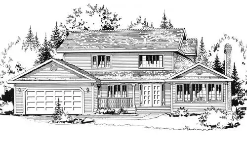 Traditional house plans 40-565 - front exterior, 2,510 sq ft, 3 bed, 2 bath house plans | Monster House Plans