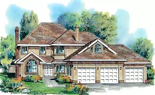 Traditional house plans 40-573 - front exterior, 2,642 sq ft, 4 bed, 2 bath house plans | Monster House Plans