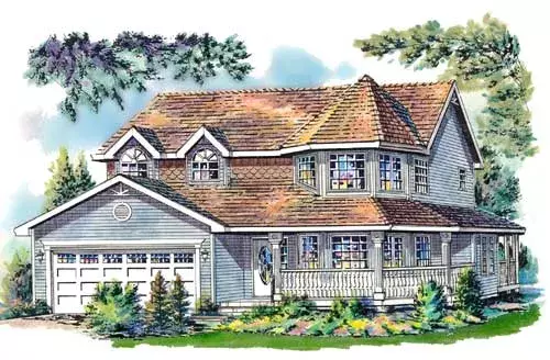 Victorian house plans 40-574 - front exterior, 2,650 sq ft, 4 bed, 2 bath house plans | Monster House Plans