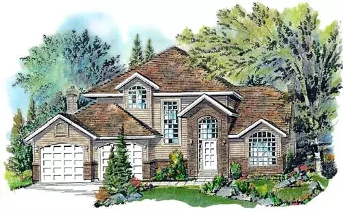 Northwest house plans 40-576 - front exterior, 2,661 sq ft, 4 bed, 2 bath house plans | Monster House Plans