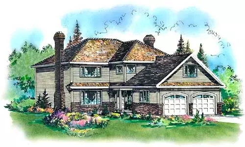 Traditional house plans 40-578 - front exterior, 2,717 sq ft, 5 bed, 2 bath house plans | Monster House Plans