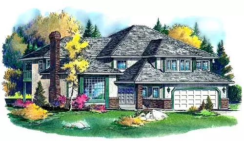 Northwest house plans 40-579 - front exterior, 2,729 sq ft, 4 bed, 2 bath house plans | Monster House Plans