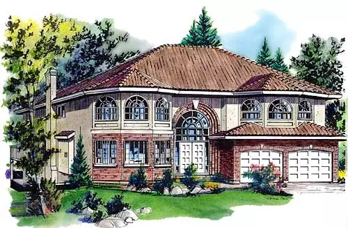 Traditional house plans 40-589 - front exterior, 3,486 sq ft, 4 bed, 3 bath house plans | Monster House Plans