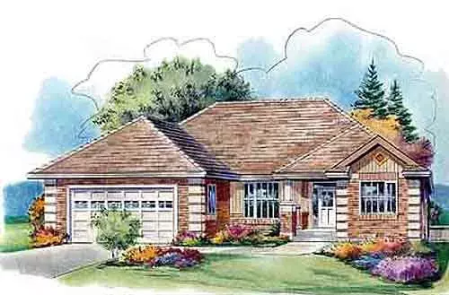 Traditional house plans 40-592 - front exterior, 2,023 sq ft, 3 bed, 2 bath house plans | Monster House Plans
