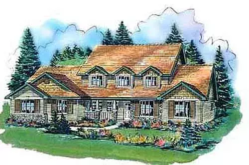 Country house plans 40-600 - front exterior, 3,377 sq ft, 5 bed, 3 bath house plans | Monster House Plans