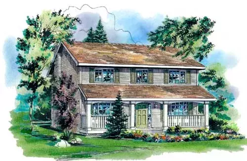 Country house plans 40-610 - front exterior, 2,111 sq ft, 4 bed, 2 bath house plans | Monster House Plans