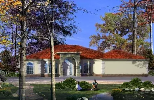 Mediterranean house plans 41-1019 - front exterior, 2,809 sq ft, 4 bed, 3 bath house plans | Monster House Plans