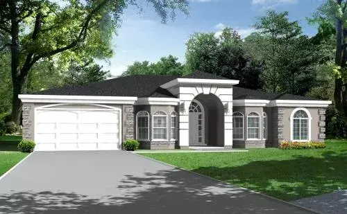 Mediterranean house plans 41-1020 - front exterior, 2,810 sq ft, 4 bed, 3 bath house plans | Monster House Plans