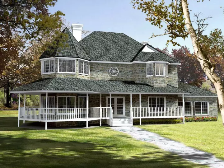 Victorian house plans 41-1026 - front exterior, 2,818 sq ft, 5 bed, 3 bath house plans | Monster House Plans