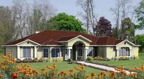 Mediterranean house plans 41-1041 - front exterior, 2,912 sq ft, 4 bed, 2 bath house plans | Monster House Plans