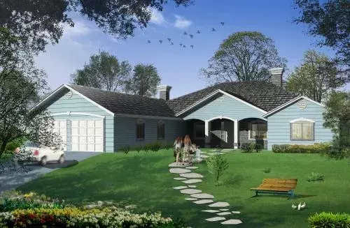 Traditional house plans 41-1056 - front exterior, 2,964 sq ft, 5 bed, 3 bath house plans | Monster House Plans