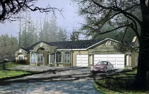 Traditional house plans 41-1061 - front exterior, 2,968 sq ft, 4 bed, 2 bath house plans | Monster House Plans