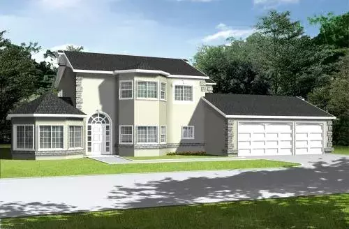 Traditional house plans 41-1080 - front exterior, 3,022 sq ft, 5 bed, 3 bath house plans | Monster House Plans