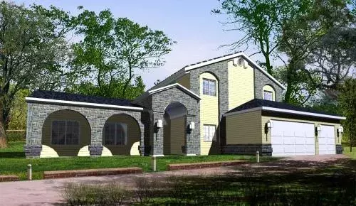 Mediterranean house plans 41-1105 - front exterior, 3,134 sq ft, 4 bed, 3 bath house plans | Monster House Plans