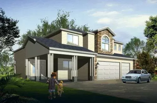 Traditional house plans 41-1112 - front exterior, 3,168 sq ft, 4 bed, 3 bath house plans | Monster House Plans
