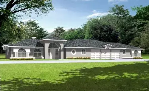 Mediterranean house plans 41-1115 - front exterior, 3,176 sq ft, 5 bed, 4 bath house plans | Monster House Plans
