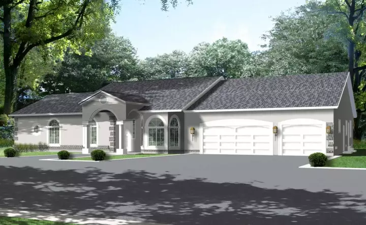 Mediterranean house plans 41-1119 - front exterior, 3,189 sq ft, 4 bed, 3 bath house plans | Monster House Plans