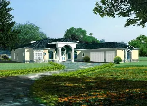 Mediterranean house plans 41-1170 - front exterior, 3,533 sq ft, 4 bed, 3 bath house plans | Monster House Plans