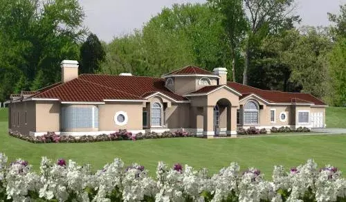 Mediterranean house plans 41-1188 - front exterior, 3,668 sq ft, 4 bed, 4 bath house plans | Monster House Plans