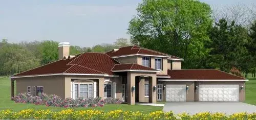 Mediterranean house plans 41-1202 - front exterior, 3,972 sq ft, 4 bed, 3 bath house plans | Monster House Plans