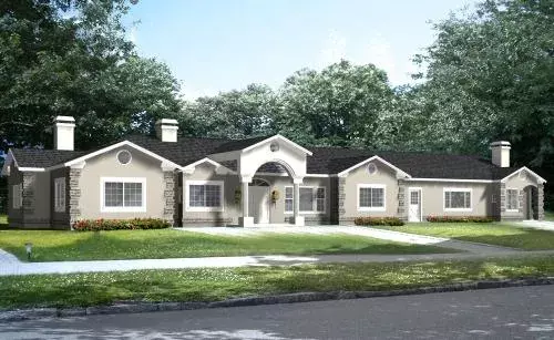 Mediterranean house plans 41-1210 - front exterior, 4,180 sq ft, 5 bed, 3 bath house plans | Monster House Plans