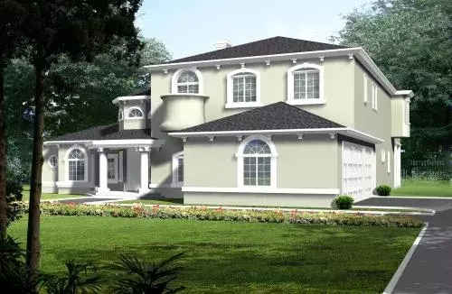 Mediterranean house plans 41-1213 - front exterior, 4,268 sq ft, 4 bed, 4 bath house plans | Monster House Plans