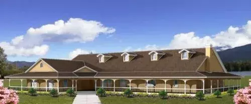 Ranch house plans 41-1228 - front exterior, 5,037 sq ft, 4 bed, 4 bath house plans | Monster House Plans