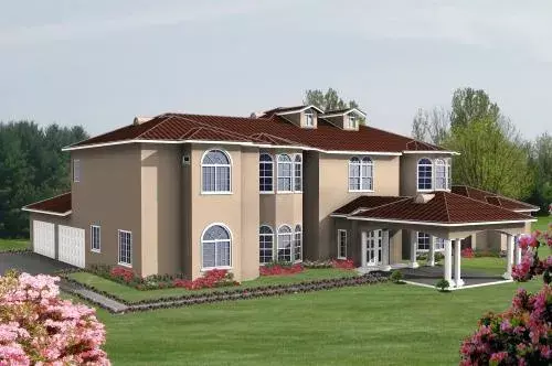 Mediterranean house plans 41-1234 - front exterior, 5,157 sq ft, 4 bed, 5 bath house plans | Monster House Plans