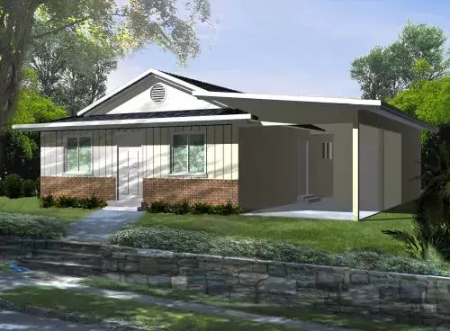 Traditional house plans 41-144 - front exterior, 1,001 sq ft, 3 bed, 2 bath house plans | Monster House Plans