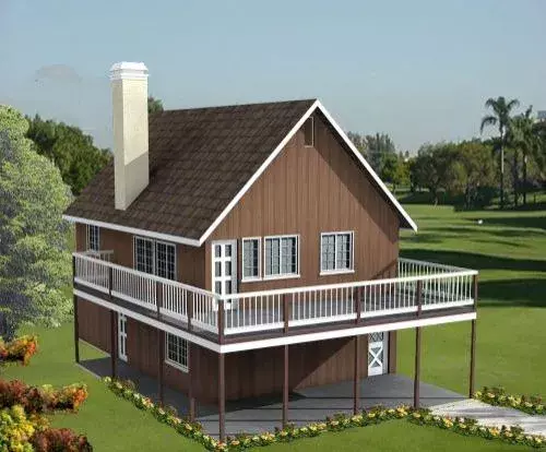 Traditional house plans 41-191 - front exterior, 1,048 sq ft, 2 bed, 2 bath house plans | Monster House Plans