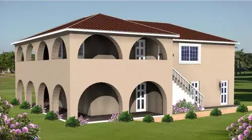 Mediterranean house plans 41-215 - front exterior, 1,193 sq ft, 2 bed, 2 bath house plans | Monster House Plans