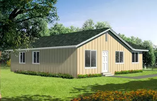 Traditional house plans 41-224 - front exterior, 1,081 sq ft, 4 bed, 2 bath house plans | Monster House Plans