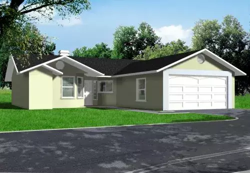 Traditional house plans 41-231 - front exterior, 1,088 sq ft, 3 bed, 2 bath house plans | Monster House Plans