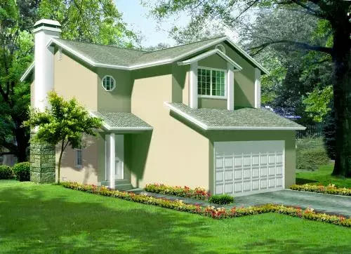 Traditional house plans 41-237 - front exterior, 1,306 sq ft, 3 bed, 2 bath house plans | Monster House Plans