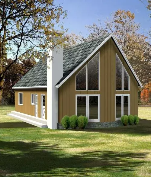 Contemporary house plans 41-295 - front exterior, 1,154 sq ft, 3 bed, 1 bath house plans | Monster House Plans