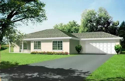 Traditional house plans 41-338 - front exterior, 1,196 sq ft, 3 bed, 2 bath house plans | Monster House Plans
