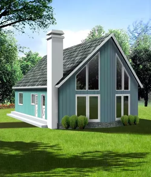Contemporary house plans 41-354 - front exterior, 1,212 sq ft, 3 bed, 2 bath house plans | Monster House Plans