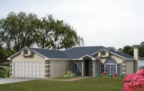 Traditional house plans 41-371 - front exterior, 1,506 sq ft, 3 bed, 2 bath house plans | Monster House Plans