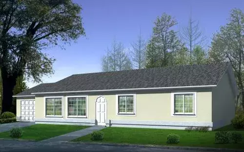Traditional house plans 41-393 - front exterior, 1,536 sq ft, 3 bed, 2 bath house plans | Monster House Plans