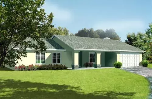 Traditional house plans 41-401 - front exterior, 1,539 sq ft, 3 bed, 2 bath house plans | Monster House Plans