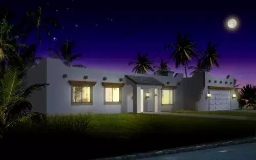 Santa Fe house plans 41-410 - front exterior, 1,556 sq ft, 3 bed, 2 bath house plans | Monster House Plans