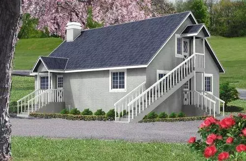 Traditional house plans 41-416 - front exterior, 1,561 sq ft, 2 bed, 2 bath house plans | Monster House Plans