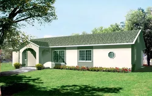 Southwest house plans 41-423 - front exterior, 1,568 sq ft, 3 bed, 2 bath house plans | Monster House Plans
