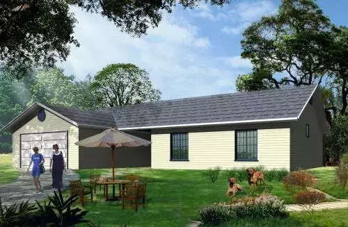 Traditional house plans 41-429 - front exterior, 1,581 sq ft, 3 bed, 2 bath house plans | Monster House Plans