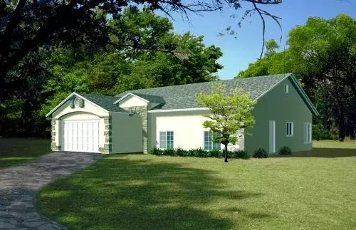 Traditional house plans 41-463 - front exterior, 1,633 sq ft, 3 bed, 2 bath house plans | Monster House Plans