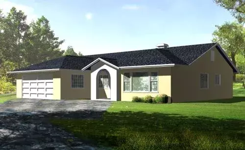 Traditional house plans 41-474 - front exterior, 1,654 sq ft, 3 bed, 2 bath house plans | Monster House Plans