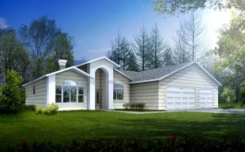 Traditional house plans 41-482 - front exterior, 1,665 sq ft, 3 bed, 2 bath house plans | Monster House Plans