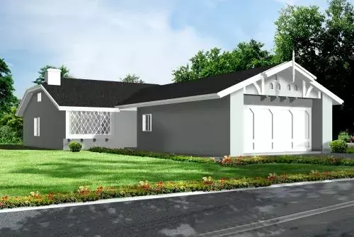 Traditional house plans 41-491 - front exterior, 1,679 sq ft, 3 bed, 2 bath house plans | Monster House Plans
