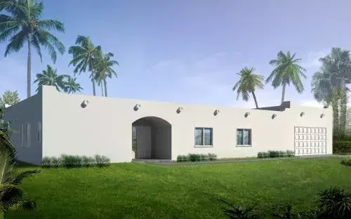 Santa Fe house plans 41-524 - front exterior, 1,720 sq ft, 4 bed, 2 bath house plans | Monster House Plans