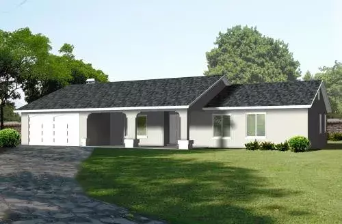 Southwest house plans 41-534 - front exterior, 1,740 sq ft, 3 bed, 2 bath house plans | Monster House Plans